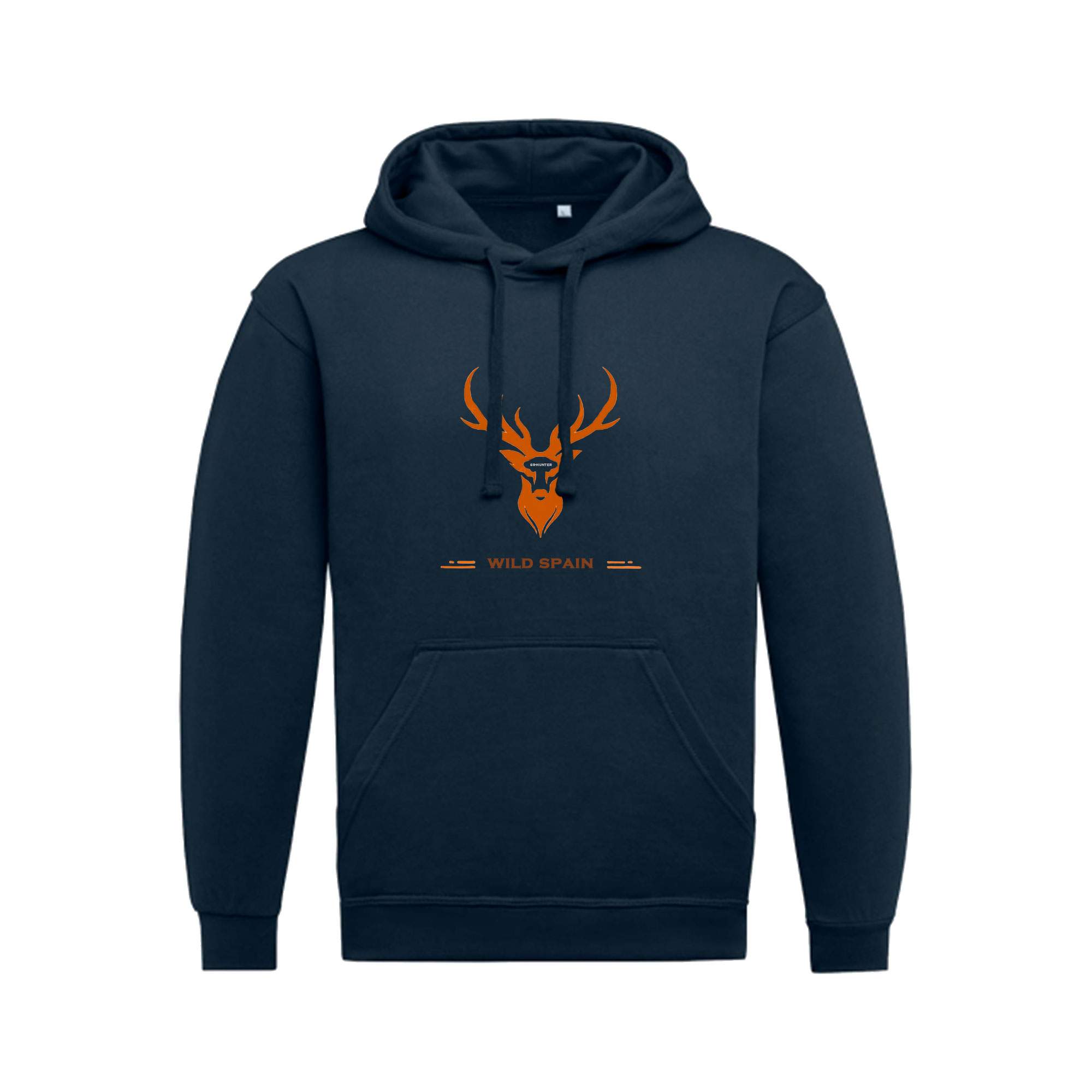 Sudadera-Unisex-Ciervo-Naranja-navy